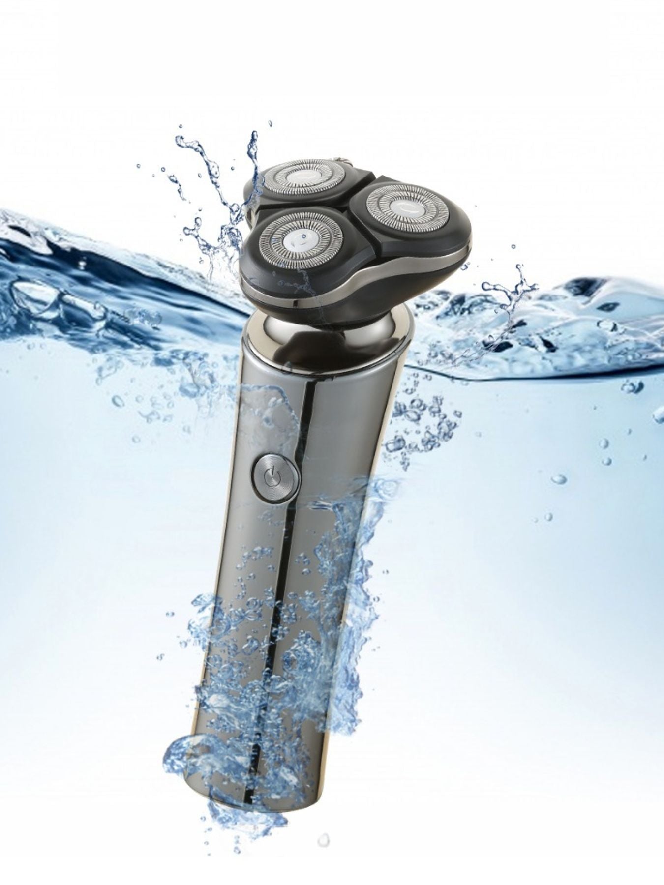 Gray Trendsi rotary electric shaver with multiple rotary heads for close, comfortable grooming.