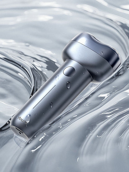Gray waterproof electric shaver by Trendsi with a sleek design, suitable for wet and dry shaving.