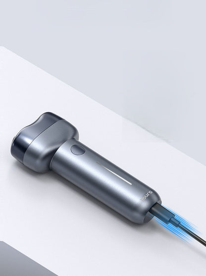 Gray waterproof electric shaver from Trendsi with a sleek design and adjustable head for a close, comfortable shave.