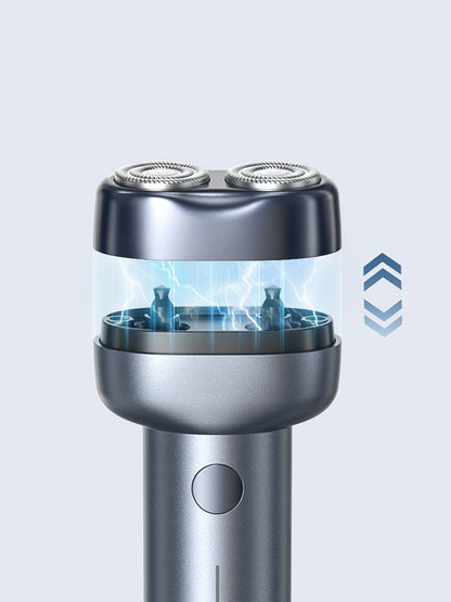 Gray waterproof electric shaver by Trendsi with a sleek design and adjustable head for smooth, close shaving.