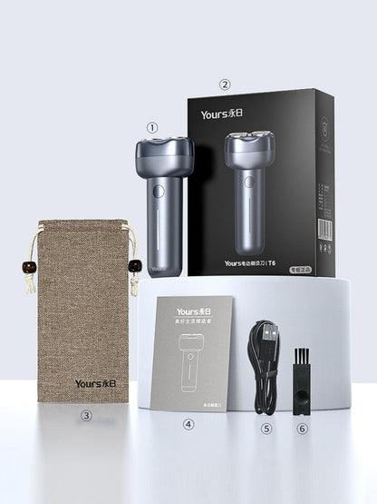 Gray waterproof electric shaver from Trendsi with a compact design, suitable for wet and dry use.