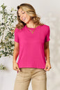 Gray Basic Bae full-size round neck short sleeve T-shirt by Trendsi, casual fit with short sleeves and classic round neckline.