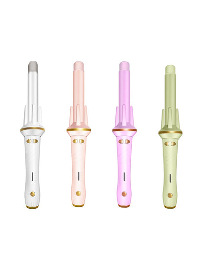 Gray and white adjustable temperature curling iron by Trendsi with North American plug, suitable for versatile hair styling.