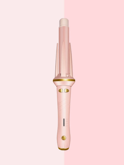 Gray and white adjustable temperature curling iron by Trendsi with North American plug, designed for versatile hair styling.