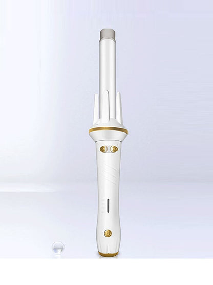 Gray and white adjustable temperature curling iron by Trendsi with North American plug, suitable for creating various curl styles.