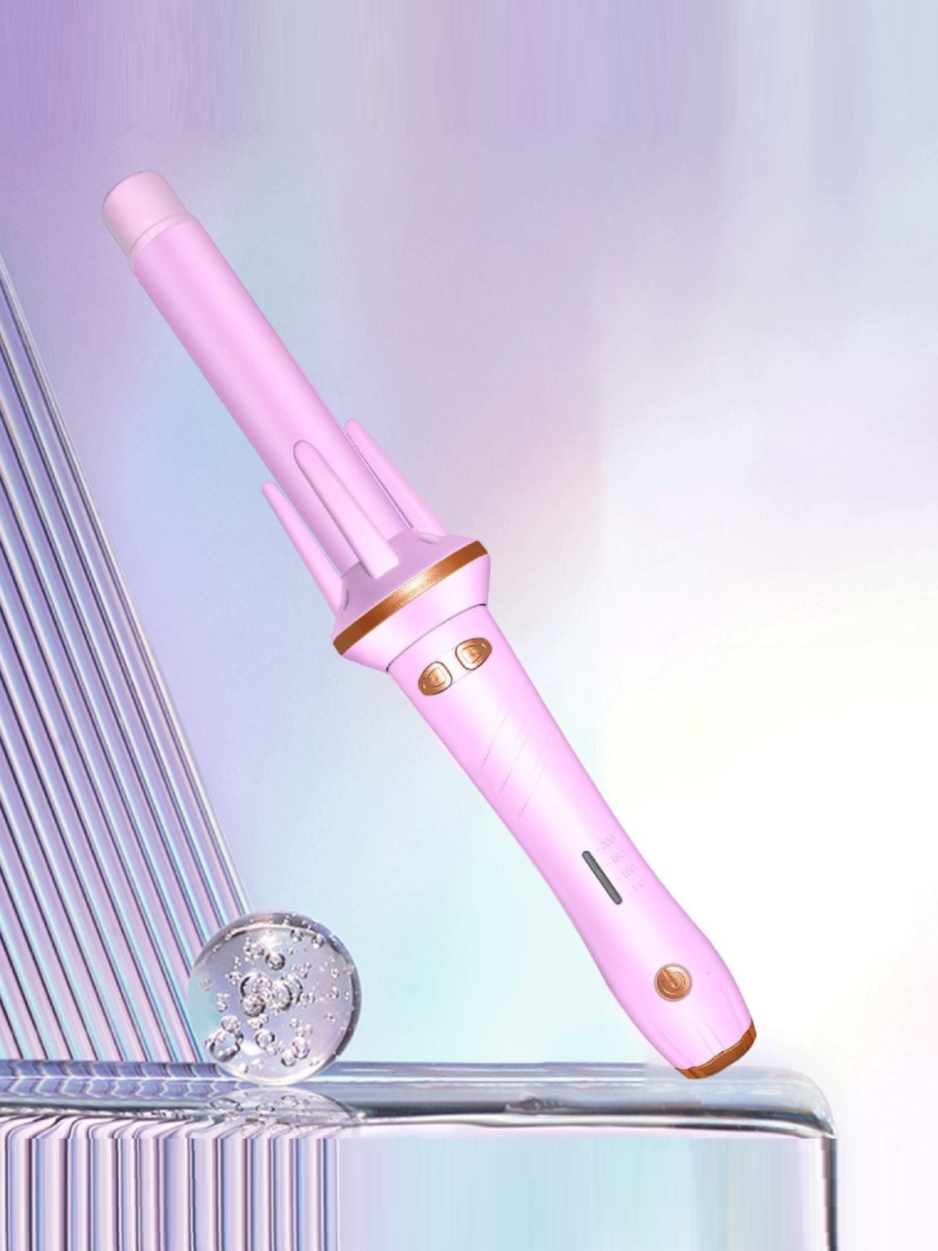 Gray and white adjustable temperature curling iron with North American plug, designed for versatile styling by Trendsi.