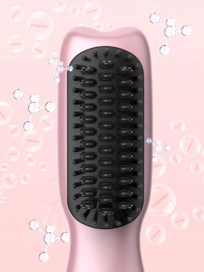 Gray and white heated straightening comb by Trendsi, featuring a sleek design for easy hair styling.