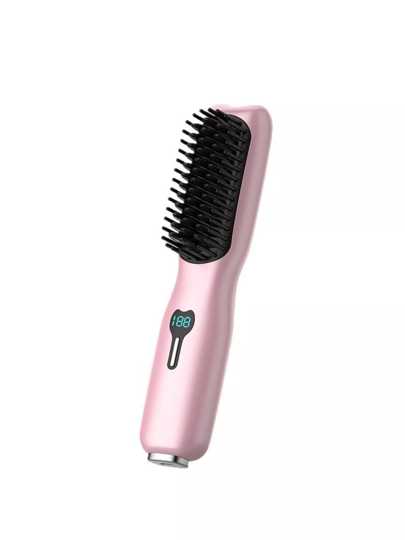 Gray and white Trendsi heated straightening comb, one size, designed for smoothing and styling hair with ease.
