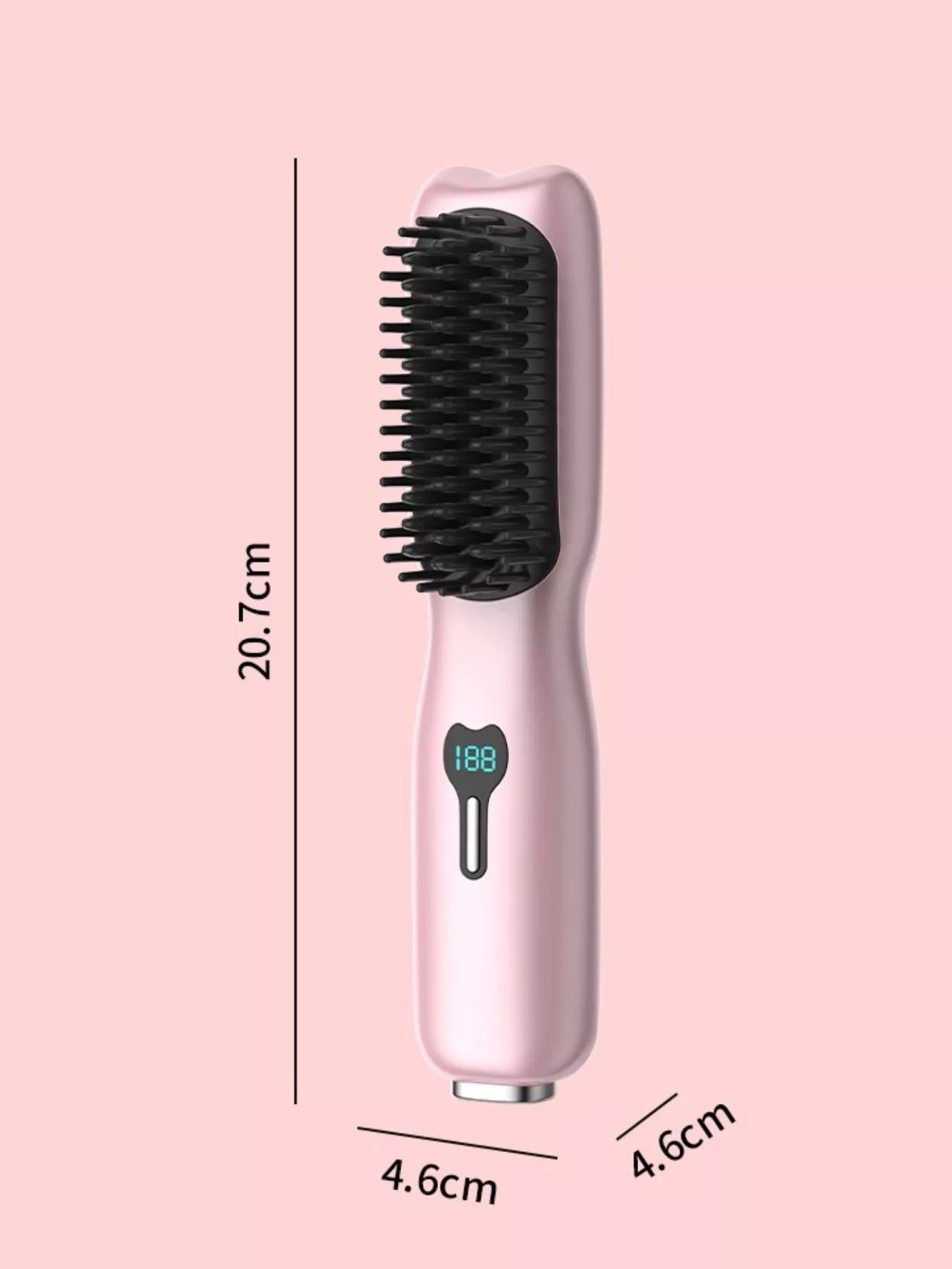 Gray Trendsi heated straightening comb with white accents, displaying its sleek design and heating plates for smooth, straight hair.