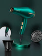 Green adjustable temperature hair dryer by Trendsi with European plug and ergonomic design.