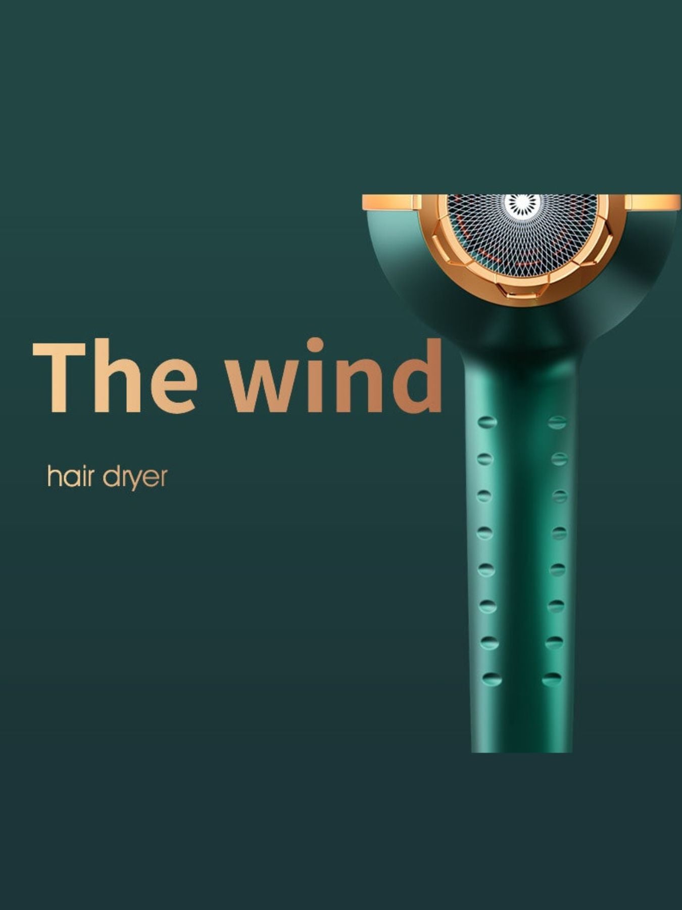 Trendsi adjustable temperature hair dryer with green finish and European plug, featuring ergonomic design and multiple heat settings.