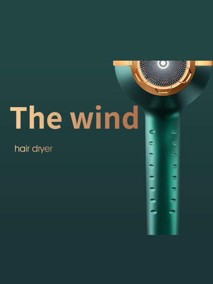 Trendsi adjustable temperature hair dryer with green finish and European plug, featuring ergonomic design and multiple heat settings.