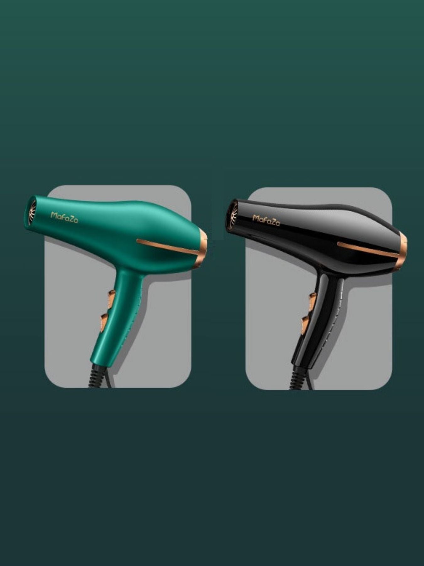 Green adjustable temperature hair dryer by Trendsi with European plug, featuring a sleek design and ergonomic handle.