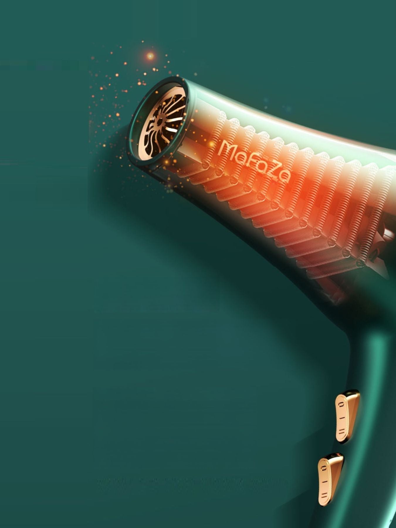 Green adjustable temperature hair dryer by Trendsi with European plug, featuring a sleek design and multiple heat settings.