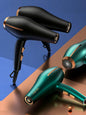 Green adjustable temperature hair dryer by Trendsi with European plug and ergonomic design, suitable for versatile styling.