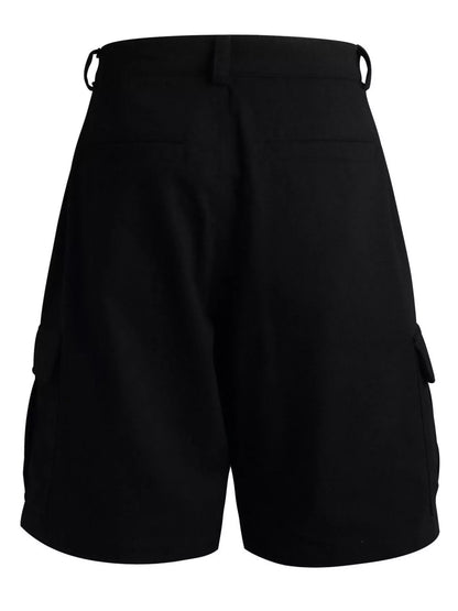 Green men's polka dot cargo capris by Trendsi with multiple pockets and relaxed fit, perfect for casual outdoor wear.