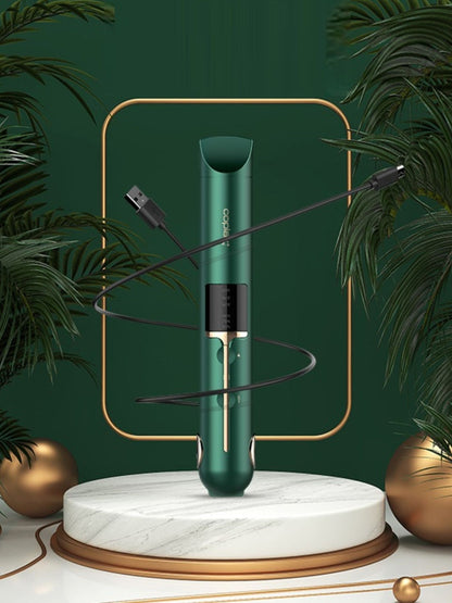Green Trendsi cordless portable hair straightener with sleek design, compact for easy styling on the go.