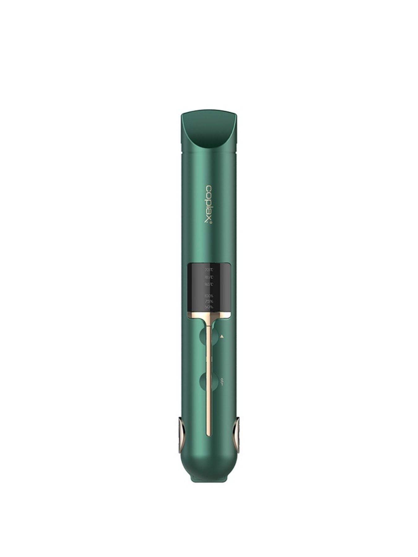 Green cordless portable hair straightener from Trendsi with compact design and sleek finish, ideal for quick styling on the go.