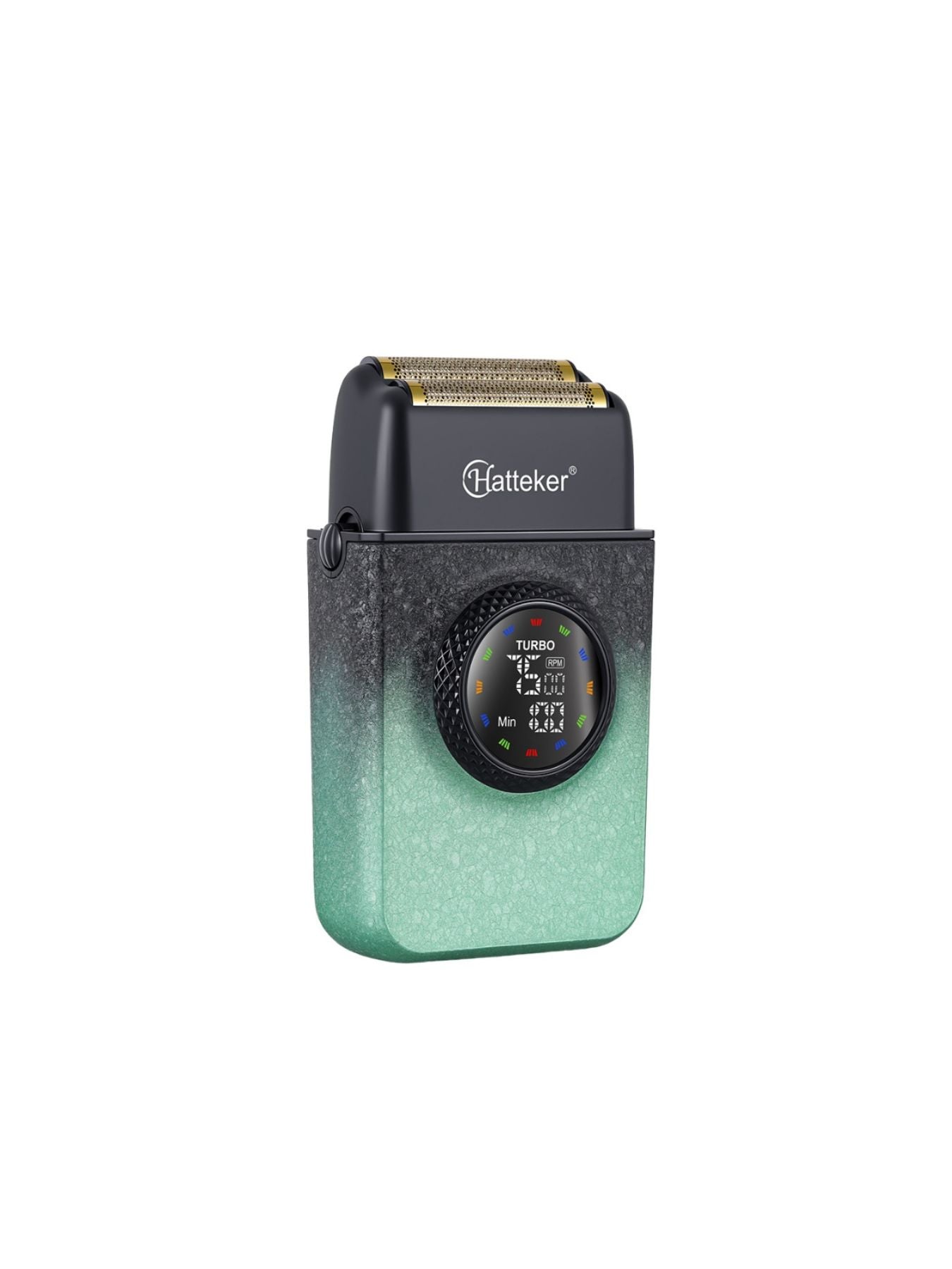 Trendsi electric shaver with LED display, green color, compact design, and adjustable settings for smooth grooming.