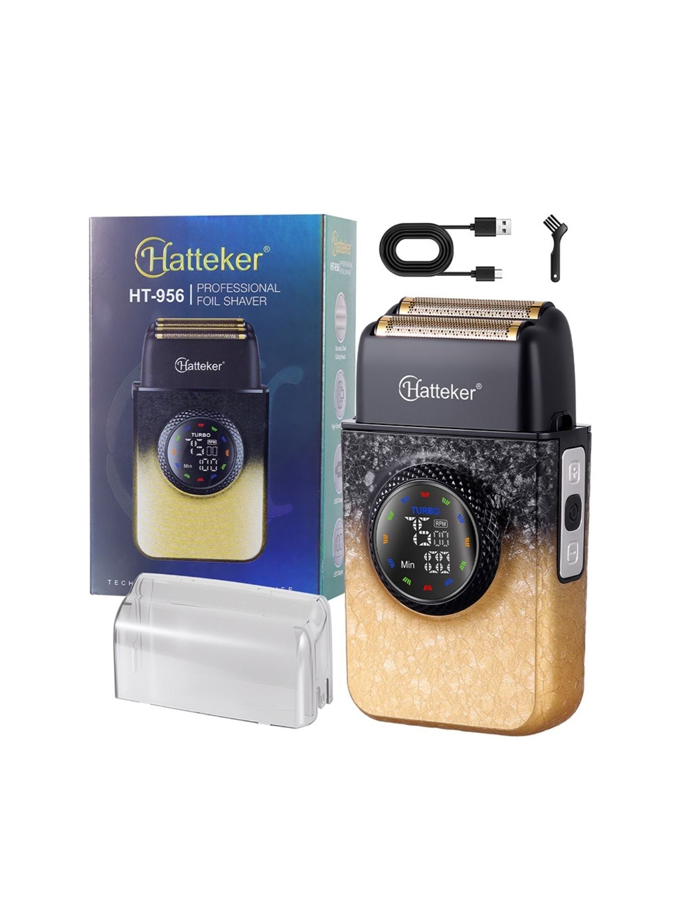 Trendsi green electric shaver with LED display, compact design, and ergonomic handle for precise grooming.