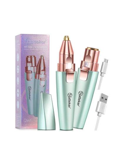 Green Trendsi painless hair removal epilator with multiple attachments for smooth, effortless hair removal.