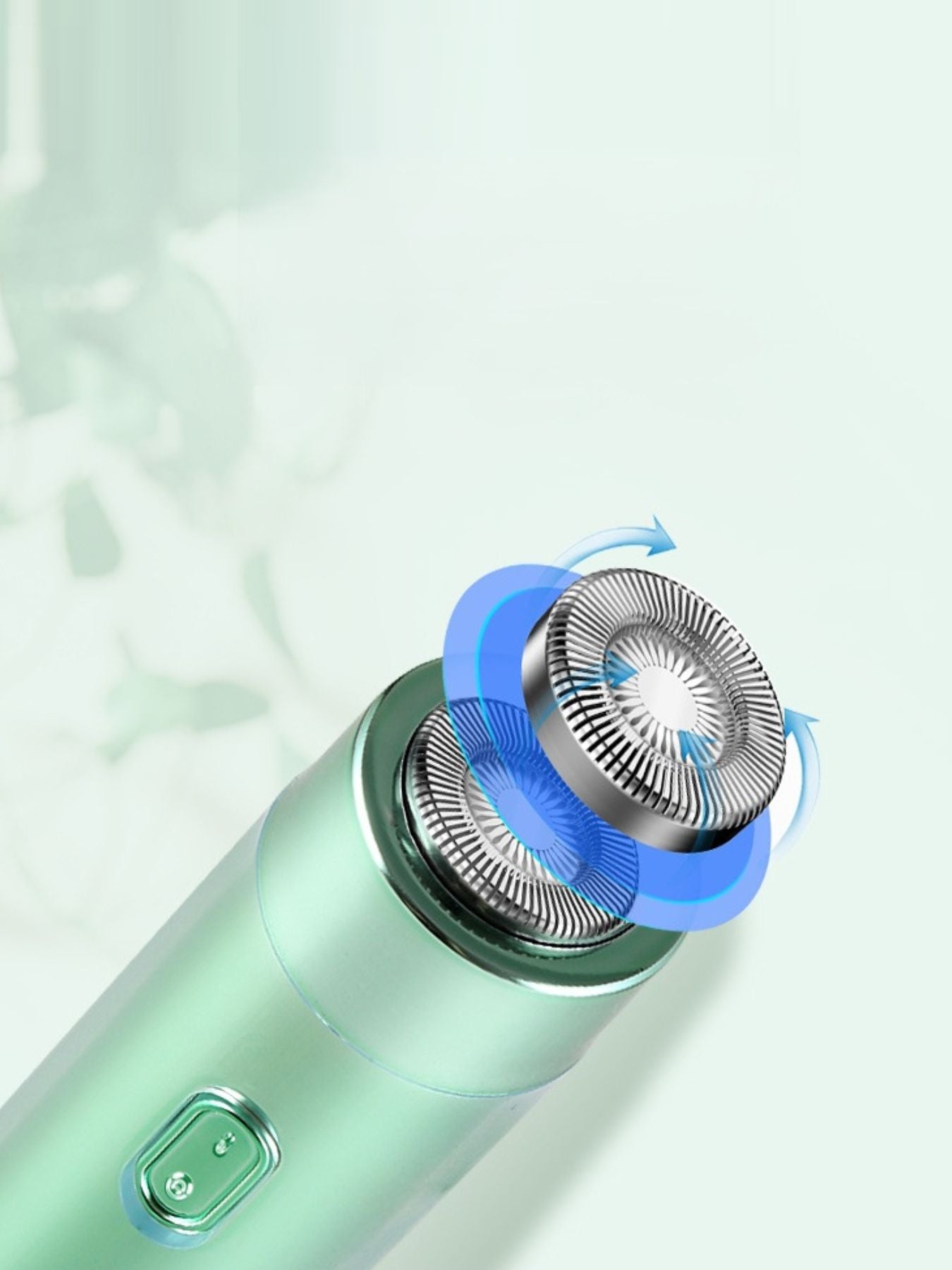 Green portable electric hair removal epilator by Trendsi with compact design and multiple attachment heads for efficient hair removal.