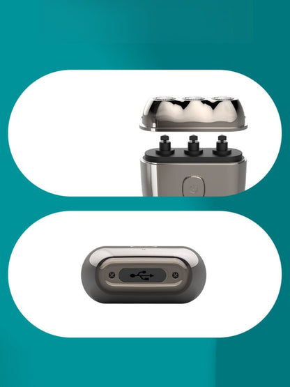 Green portable mini electric shaver by Trendsi, compact design with a sleek handle, ideal for quick grooming and travel.