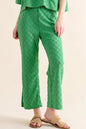 Green brushed texture casual pants with checkerboard pattern from And The Why by Trendsi, featuring relaxed fit and stylish design.