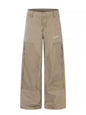 Men's green patchwork wide-leg cargo pants by Trendsi, featuring multiple pockets and relaxed fit, casual streetwear style.