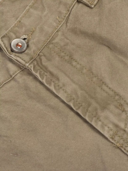 Men's green patchwork wide-leg cargo pants by Trendsi, featuring multiple pockets and relaxed fit for casual style.