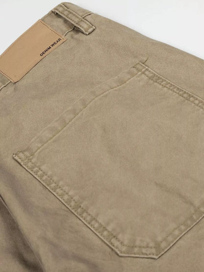 Men's green patchwork wide-leg cargo pants by Trendsi, featuring a relaxed fit and multiple utility pockets.
