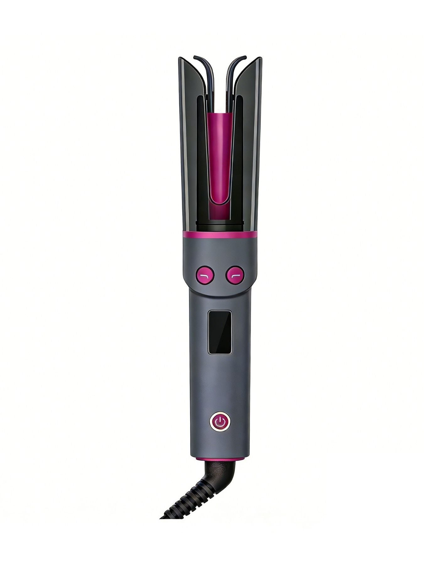 Grey automatic rotating ceramic curling iron by Trendsi with European plug, showing the curling barrel and handle.