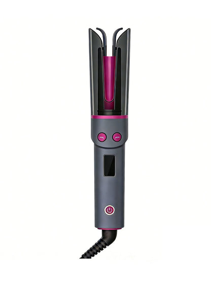 Grey automatic rotating ceramic curling iron by Trendsi with European plug, showing the curling barrel and handle.