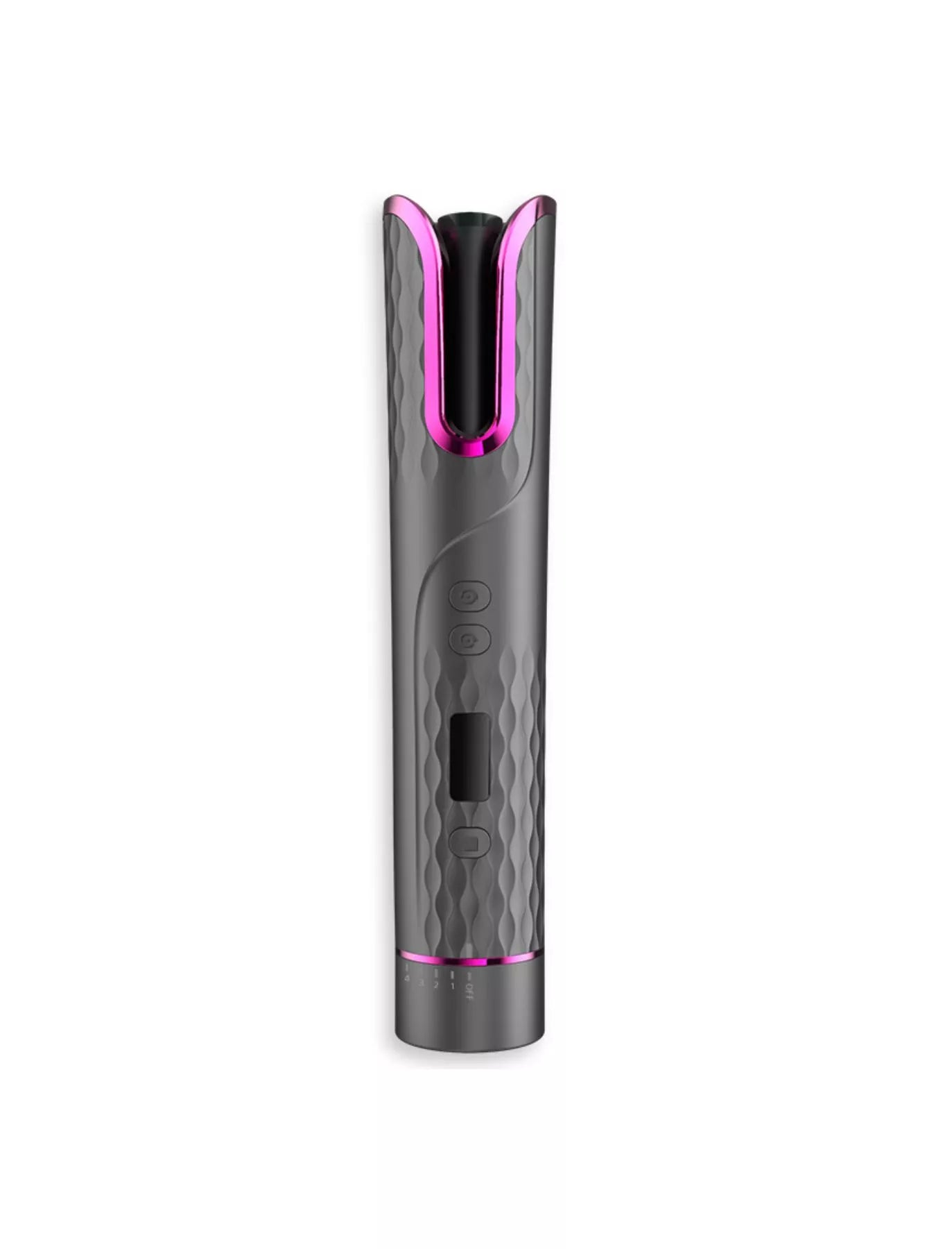 Gray automatic rotating ceramic hair curling iron by Trendsi, showing the sleek design and rotating barrel for easy styling.