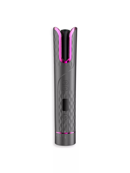 Gray automatic rotating ceramic hair curling iron by Trendsi, showing the sleek design and rotating barrel for easy styling.