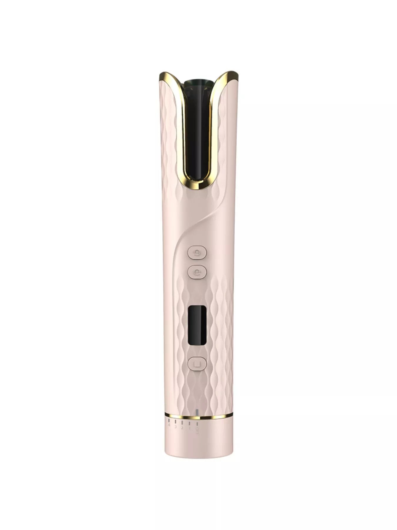Gray automatic rotating ceramic hair curling iron from Trendsi, showcasing its sleek design and rotating barrel for easy styling.