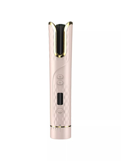 Gray automatic rotating ceramic hair curling iron from Trendsi, showcasing its sleek design and rotating barrel for easy styling.