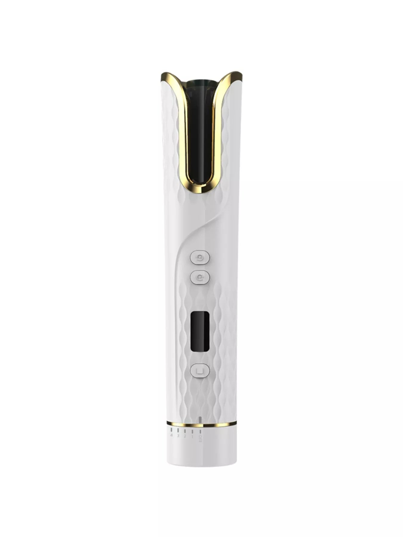 Grey automatic rotating ceramic hair curling iron by Trendsi, showcasing the sleek design and rotating barrel for easy styling.