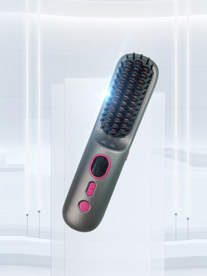 Grey fast heating anti-scald straightening comb by Trendsi, with sleek design and temperature controls for safe hair styling.