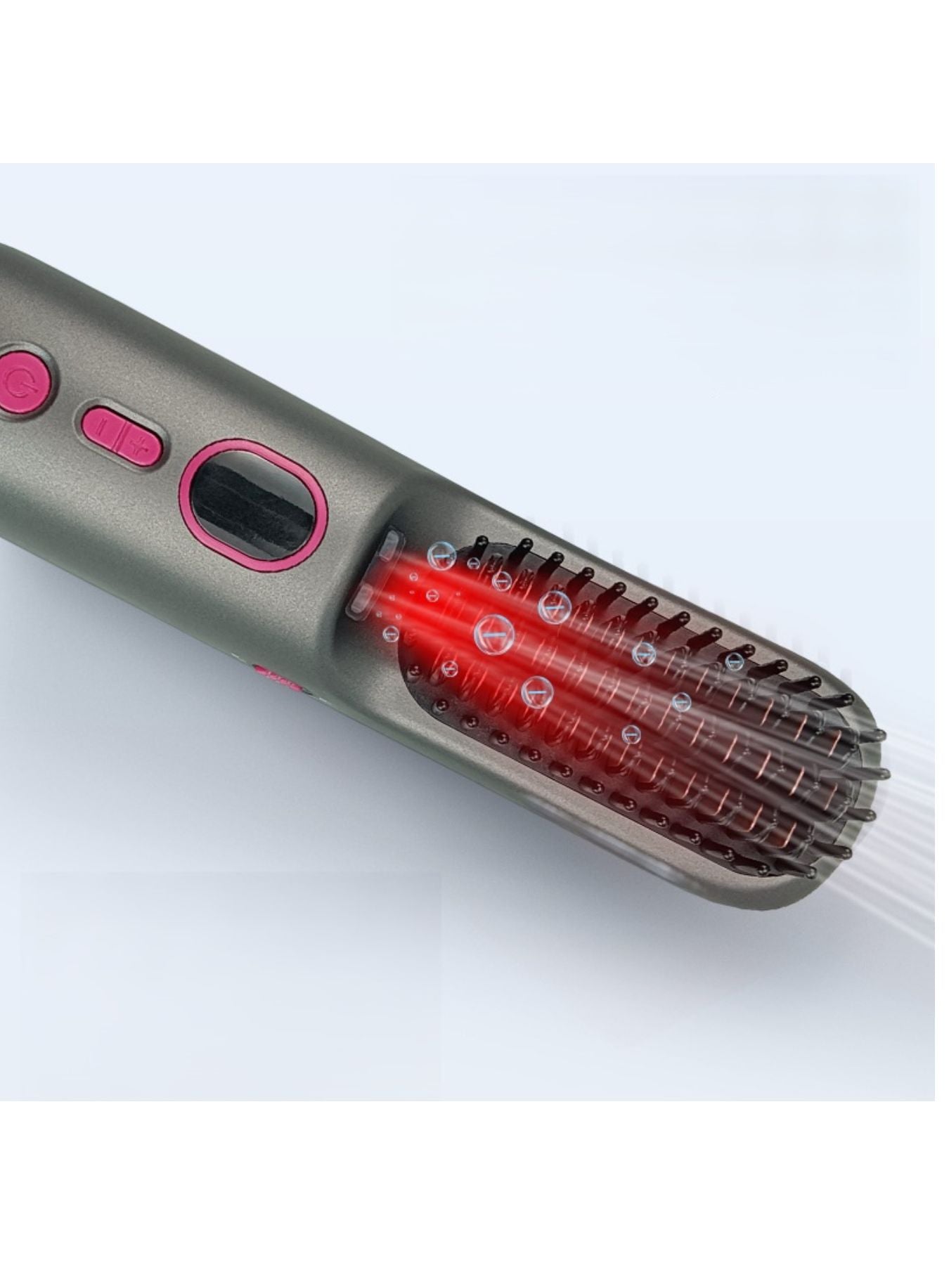 Grey Trendsi fast heating anti-scald straightening comb with ergonomic handle and evenly spaced teeth for smooth styling.