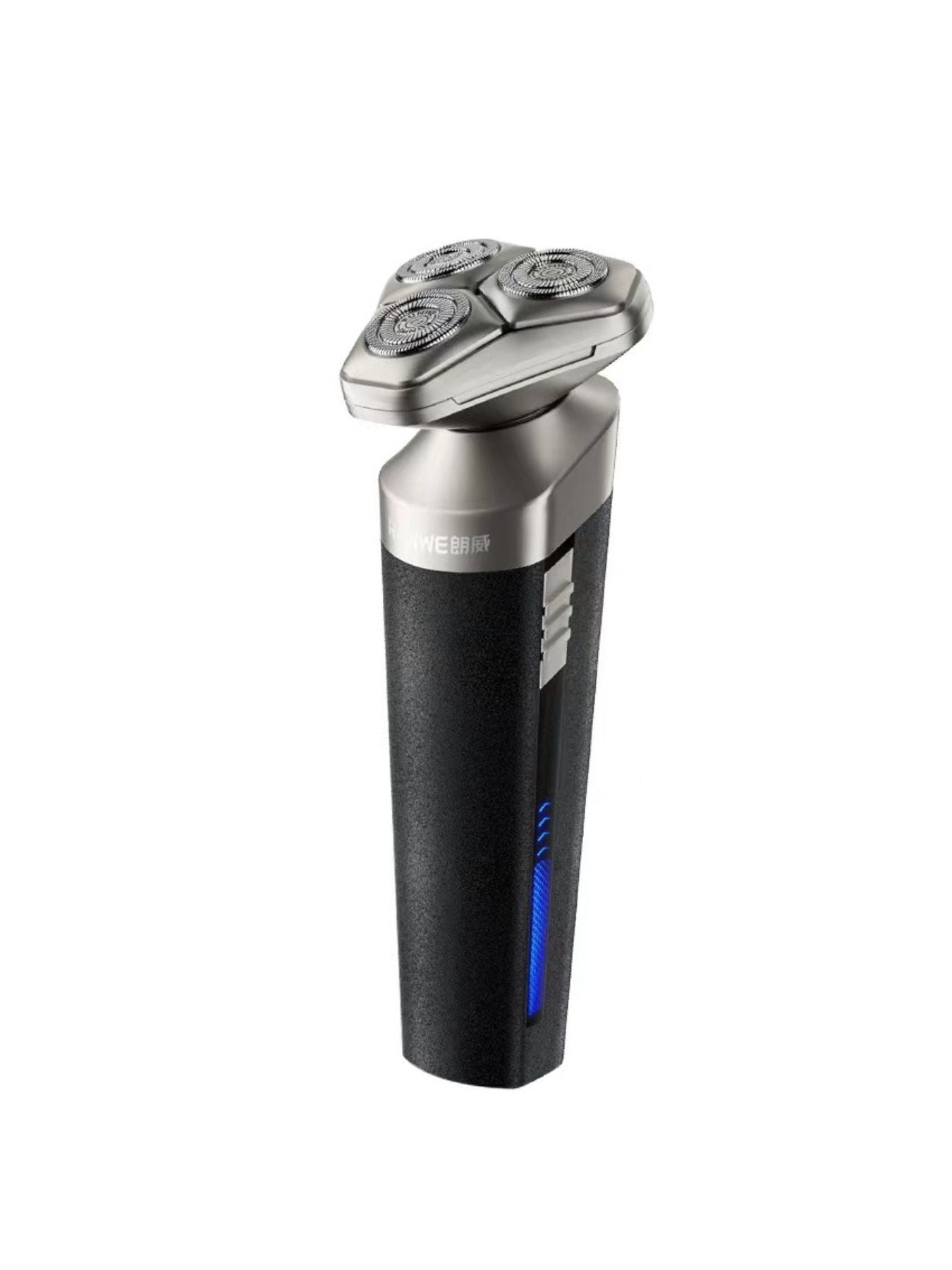 Rechargeable Trendsi rotary shaver in grey with a compact design and multiple rotary blades for close, smooth grooming.