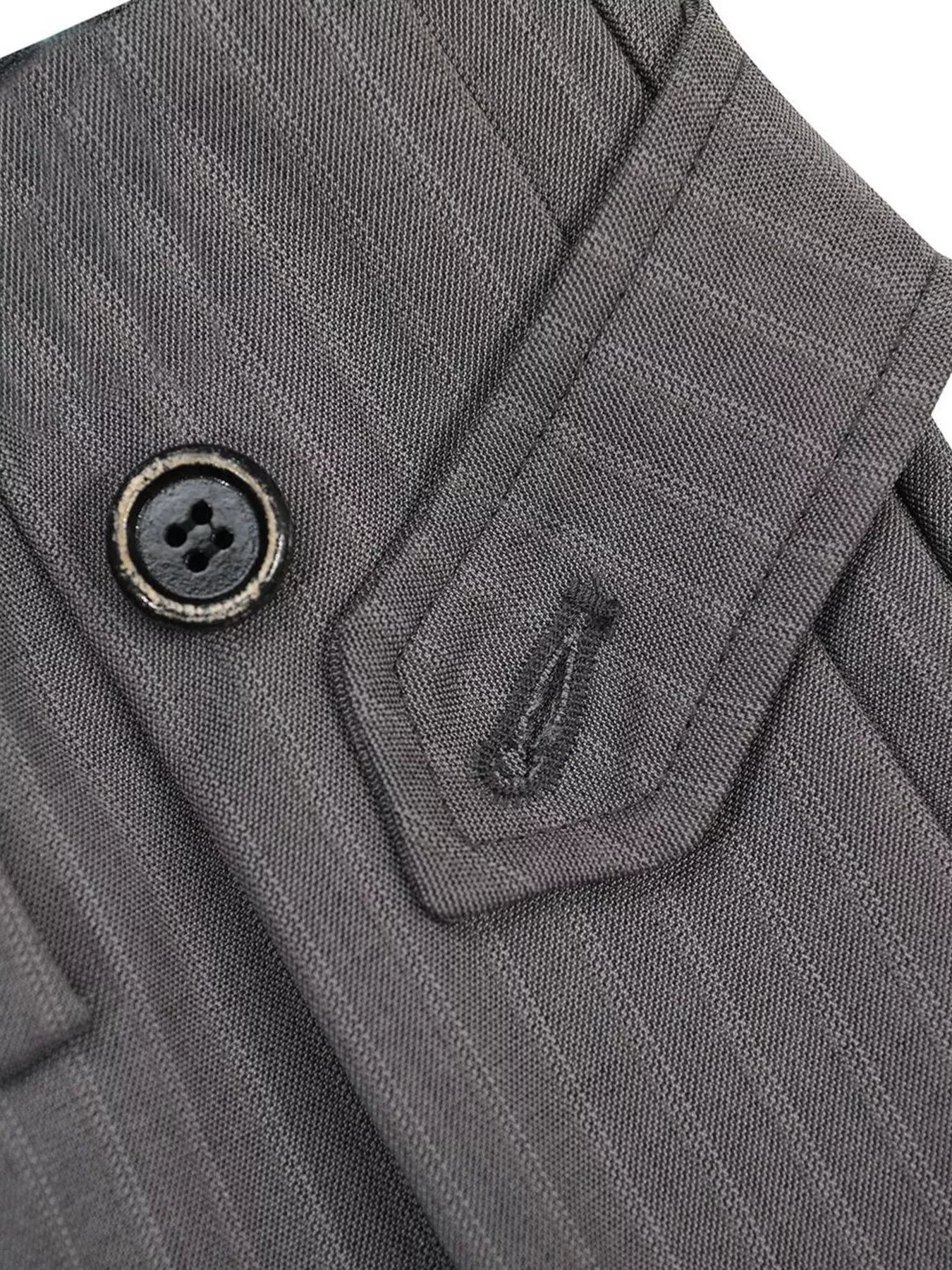 Men's grey striped wide-leg pants by Trendsi, featuring a relaxed fit and bold stripe pattern, perfect for casual or stylish looks.