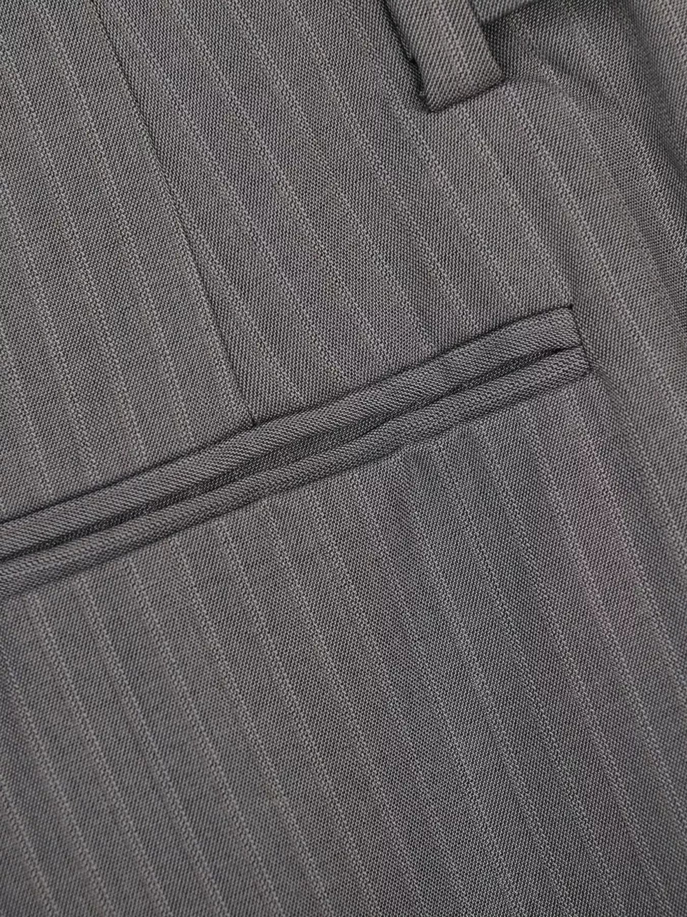 Men's grey striped wide-leg pants from Trendsi, featuring a relaxed fit and comfortable waistband.
