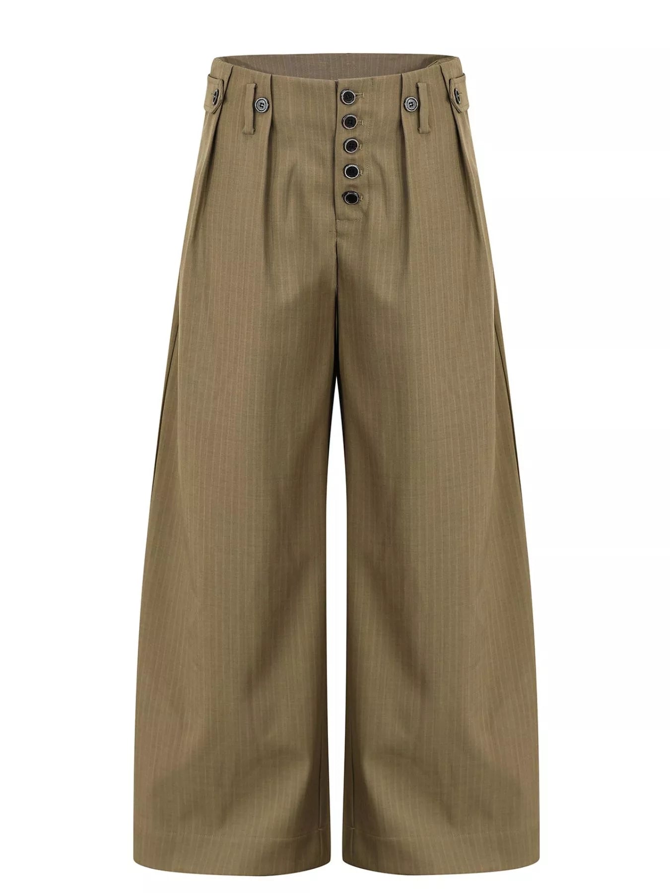 Men's grey striped wide-leg pants by Trendsi, featuring a relaxed fit and stylish design, shown on a model.