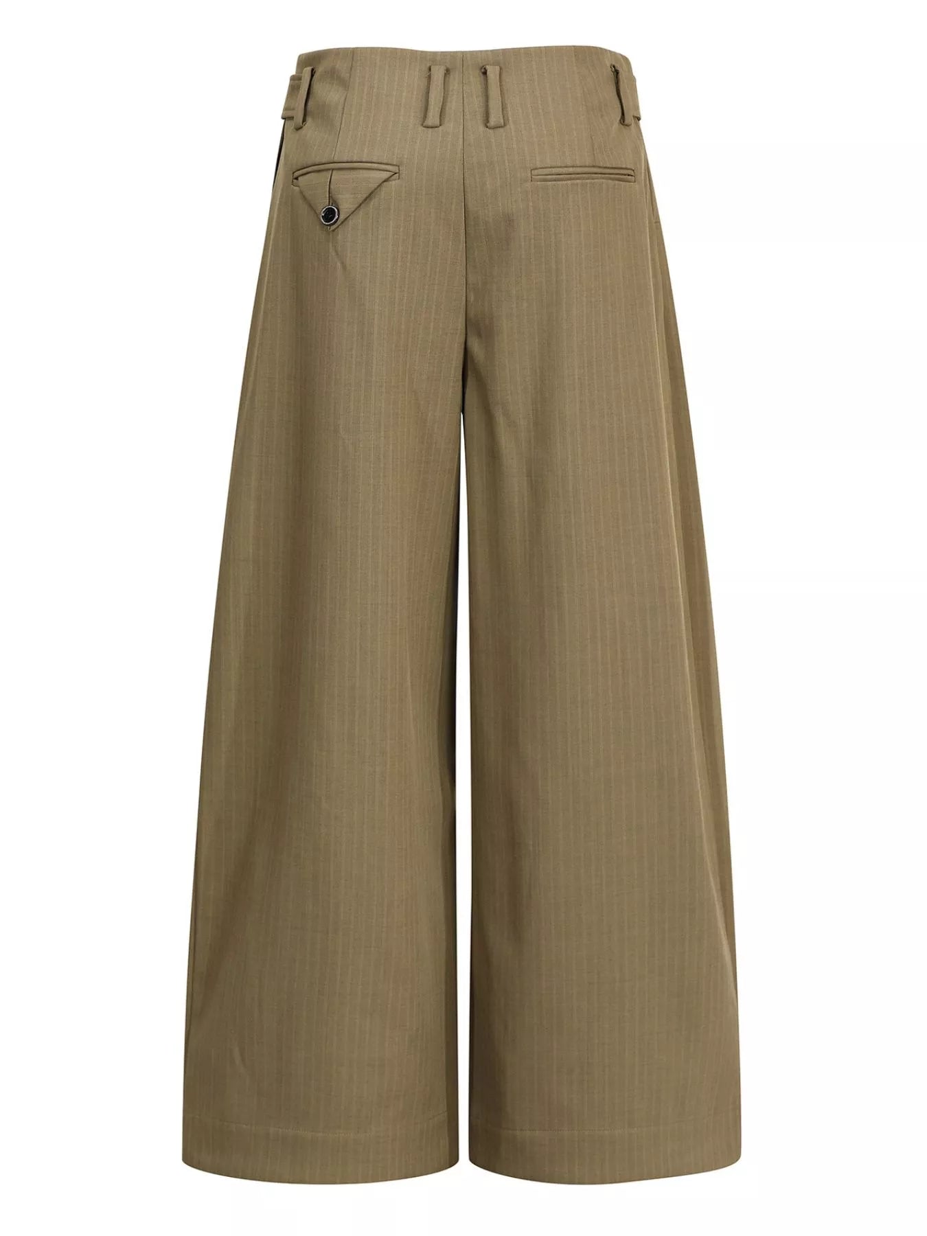 Men's grey striped wide-leg pants by Trendsi, featuring a relaxed fit and stylish design, shown on a model.
