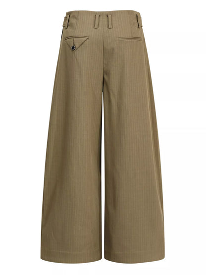 Men's grey striped wide-leg pants by Trendsi, featuring a relaxed fit and stylish design, shown on a model.