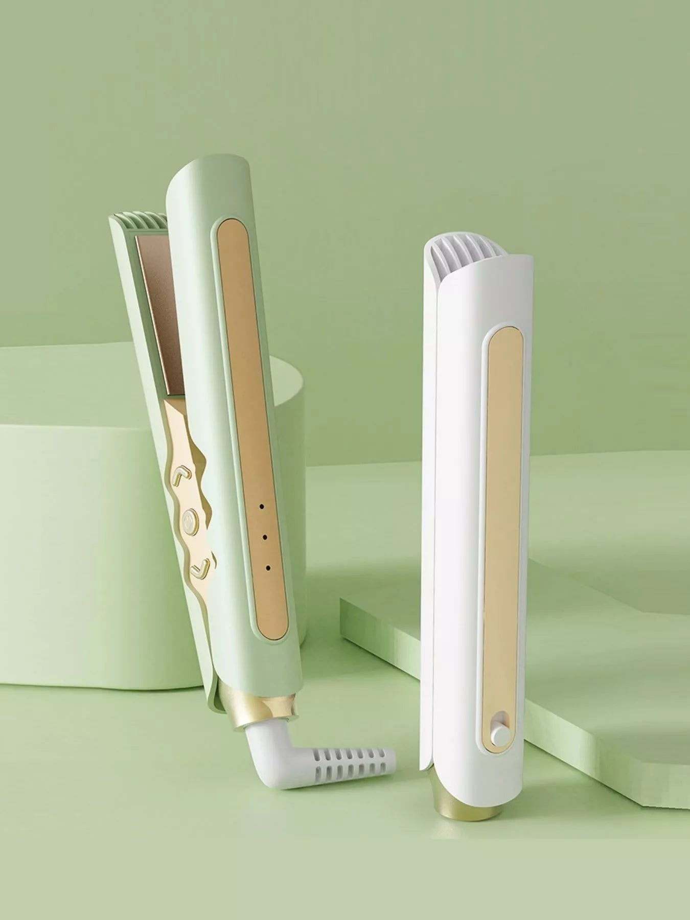 Trendsi fast heating hair straightener with European plug and gum leaf design for sleek, straight hair styling.