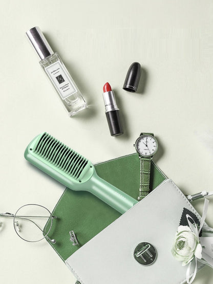 Trendsi fast heating straightening comb with North American plug and gum leaf design for sleek hair styling.