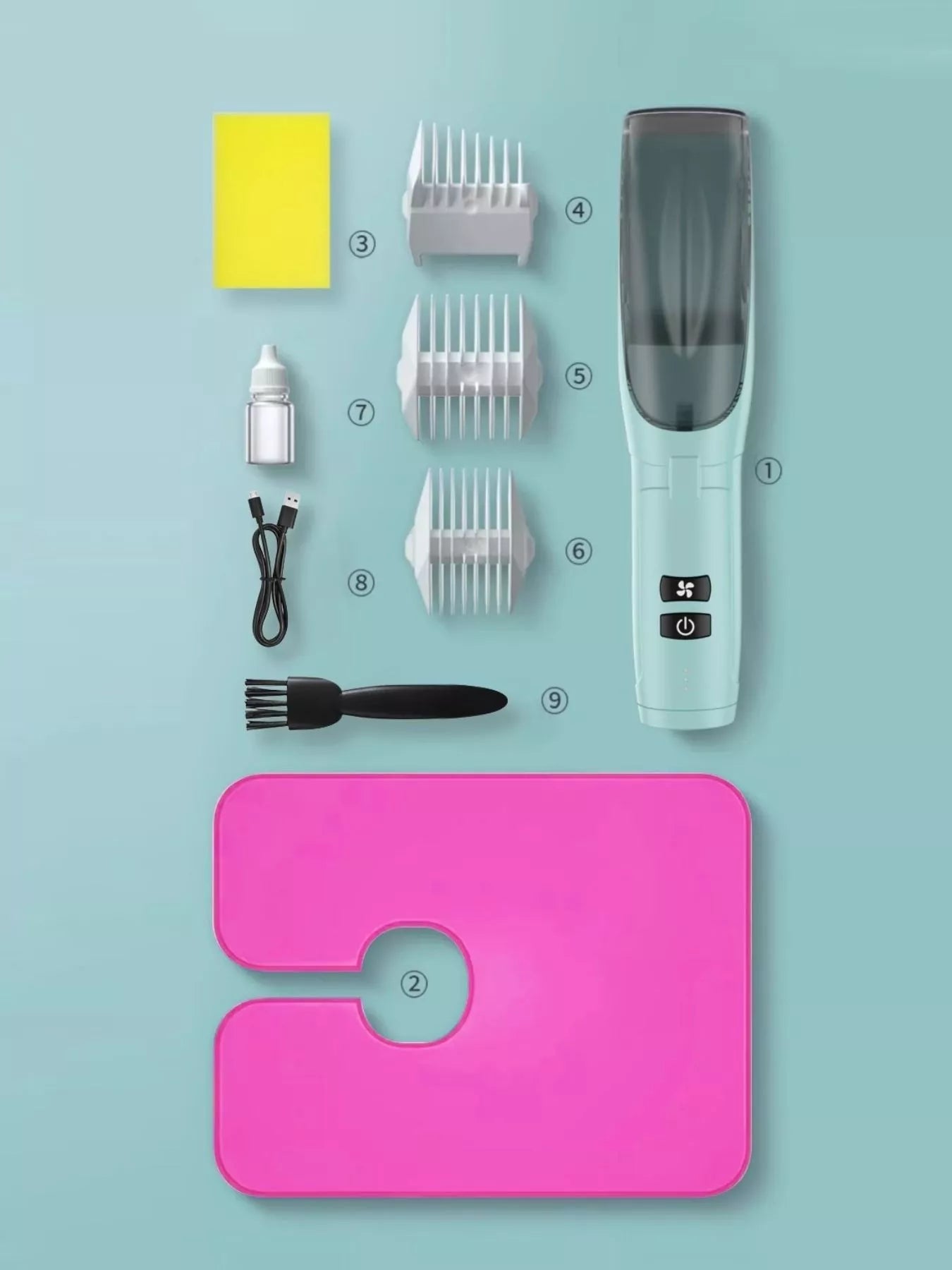 Trendsi low noise hair clipper with a gum leaf design, showcasing a compact, quiet grooming tool for hair cutting.