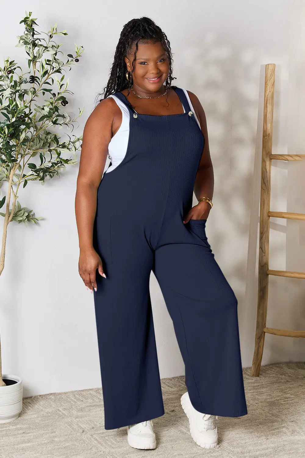 Trendsi Double Take full-size wide strap overall with pockets, featuring a casual design and comfortable fit.